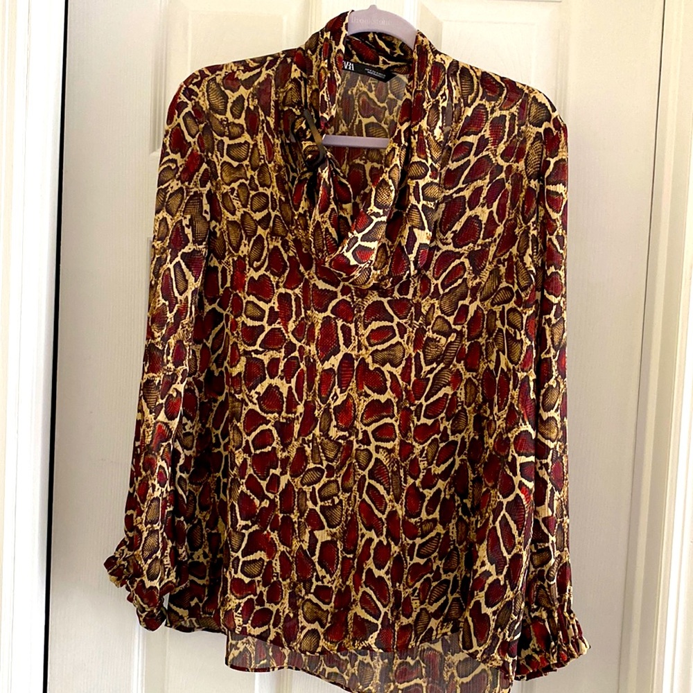 Zara animal print top.